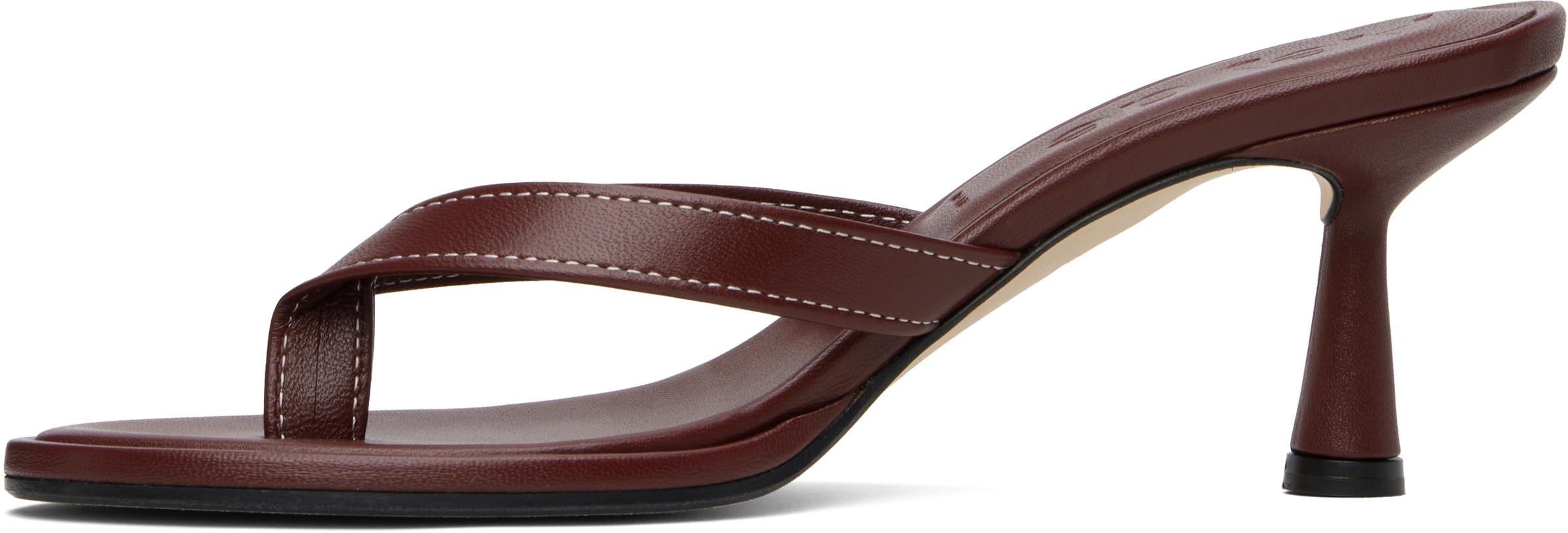 【関税込み】Aeyde バーガンディ Ilvy レザー ヒールサンダル Ilvy Leather Mules – Aeyde