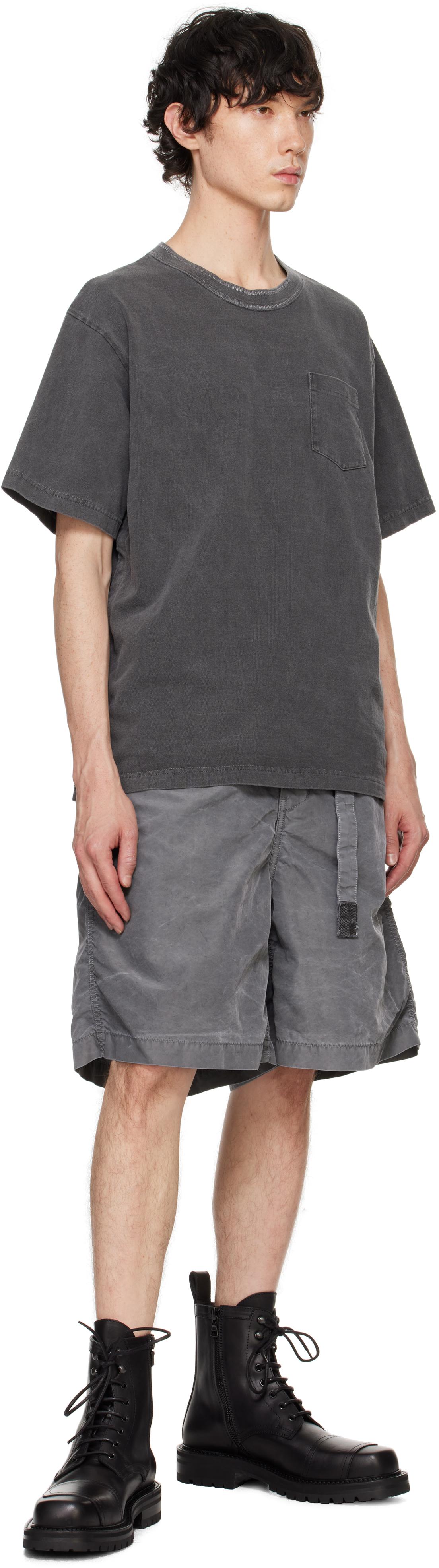 送料関税込♦sacai ガーメントダイコットンジャージTシャツ メンズ Sacai グレー ガーメントダイ コットンジャージ Tシャツ