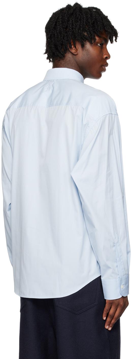 Ami Paris メンズ ブラック ブルー ボクシーフィット シャツ シャツ