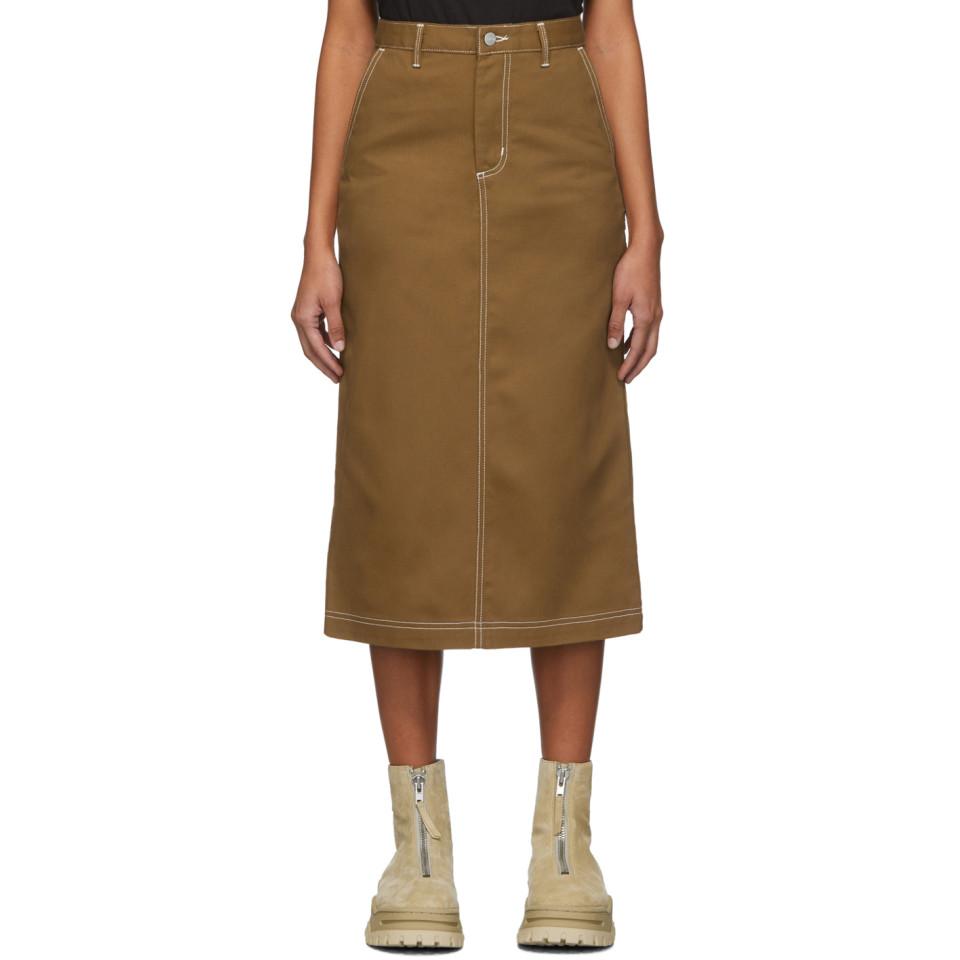 Carhartt WIP Brown Denim Pierce Skirt Lyst