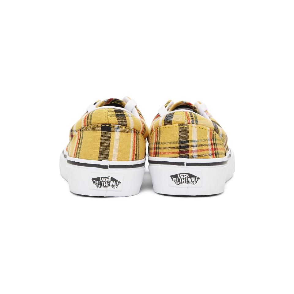 vans plaid era yellow