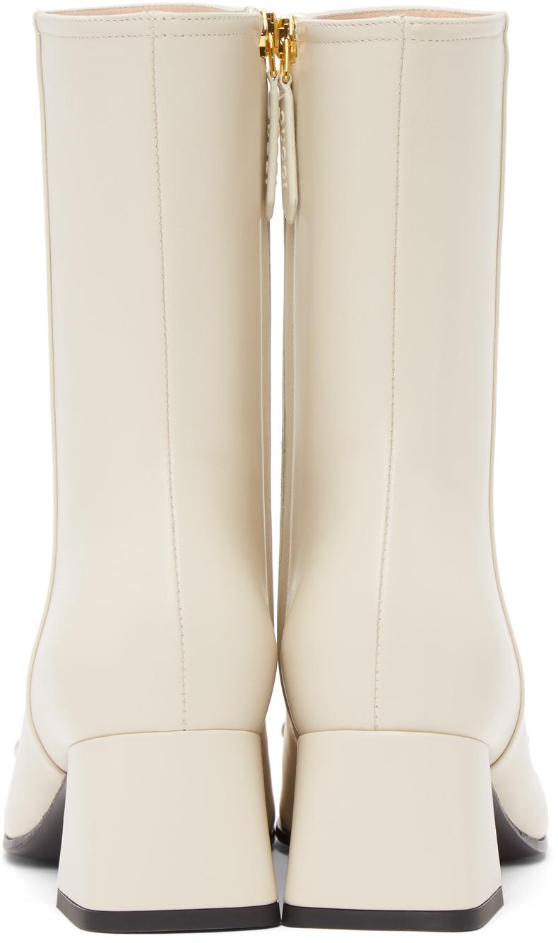 Gucci white ankle boots 2025