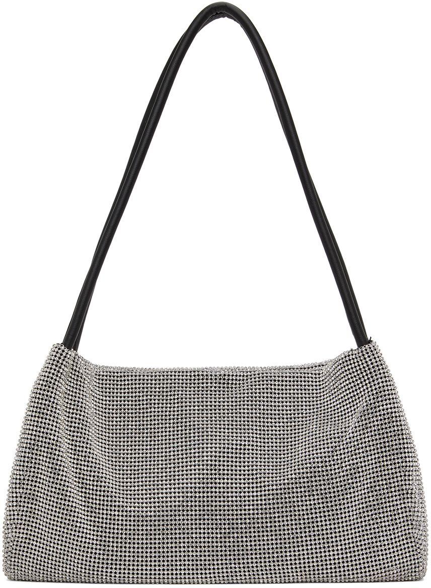 STAUD Silver Penny Crystal Bag in Gray Lyst