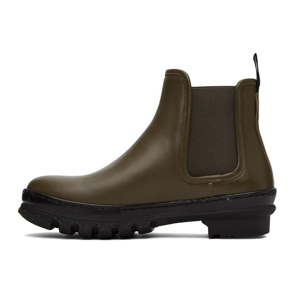 olive green chelsea boots