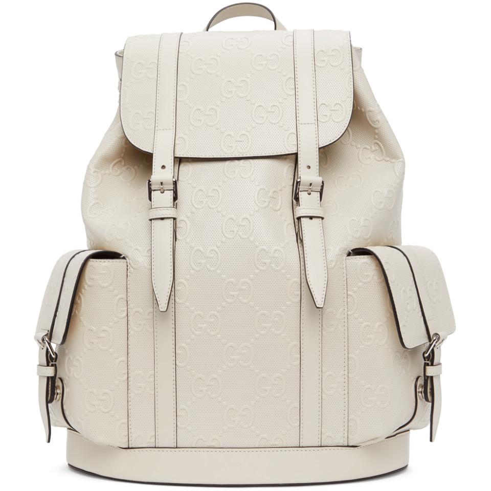 Gucci Off-white GG Embossed Backpack for Men | Lyst