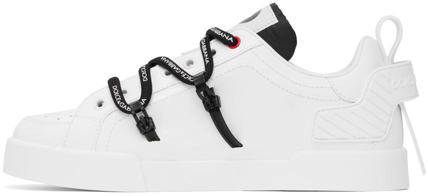 Dolce & Gabbana メンズ ブラック ホワイト カーフスキン&エナメル 