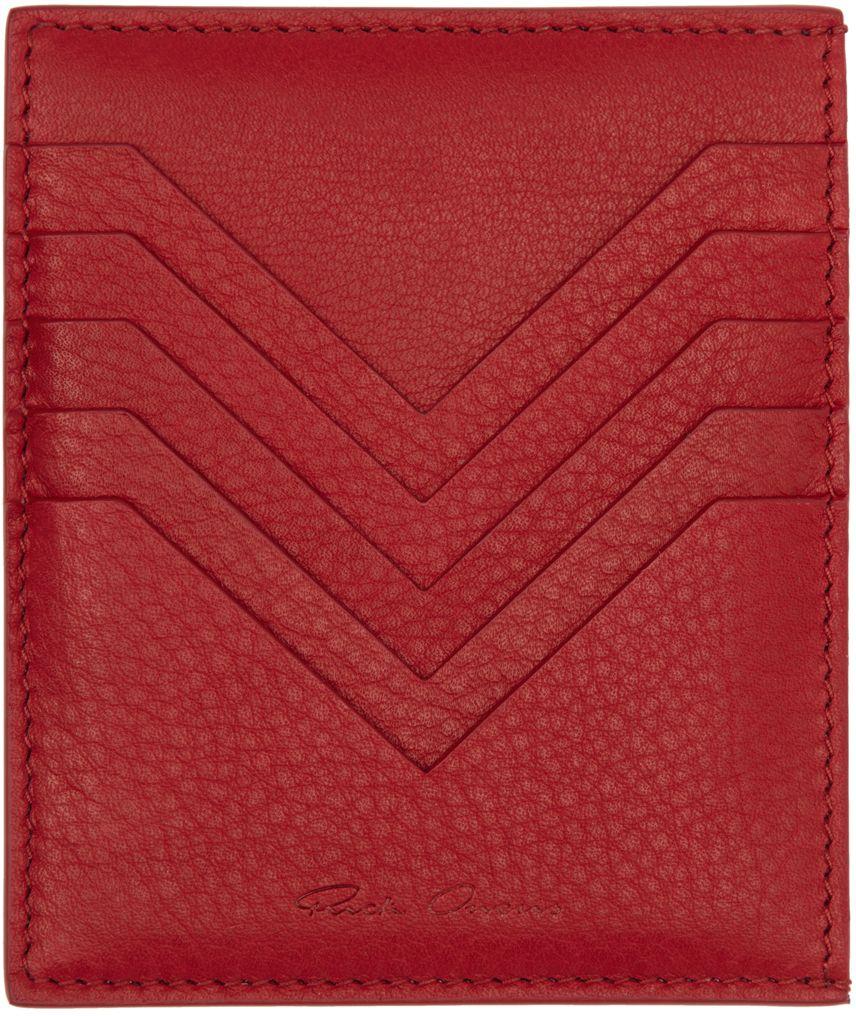 Rick Owens Red Square Card Holder for Men | Lyst