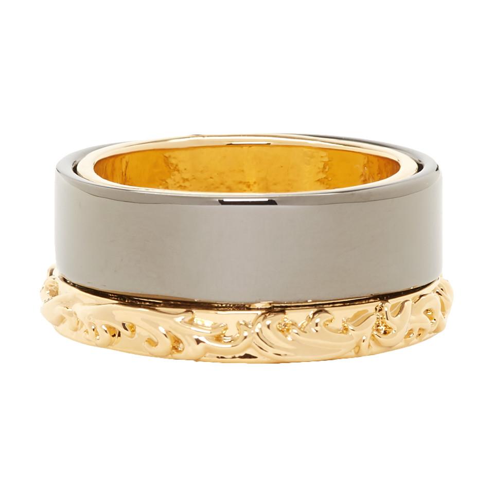 versace two tone ring