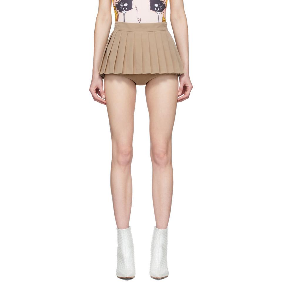 Pushbutton Ssense Exclusive Beige Skirt Shorts in Natural | Lyst