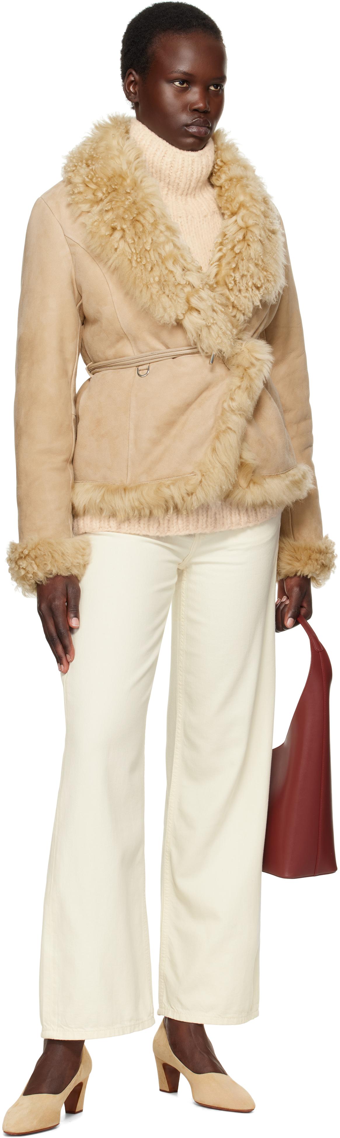 【関税込み】Saks Potts トープ Felix シアリングジャケット Taupe Felix Shearling Jacket by Saks Potts on Sale