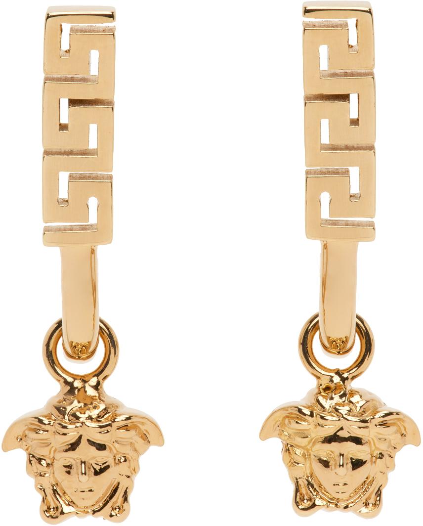 Versace Gold Greca Medusa Earrings in Metallic | Lyst Canada