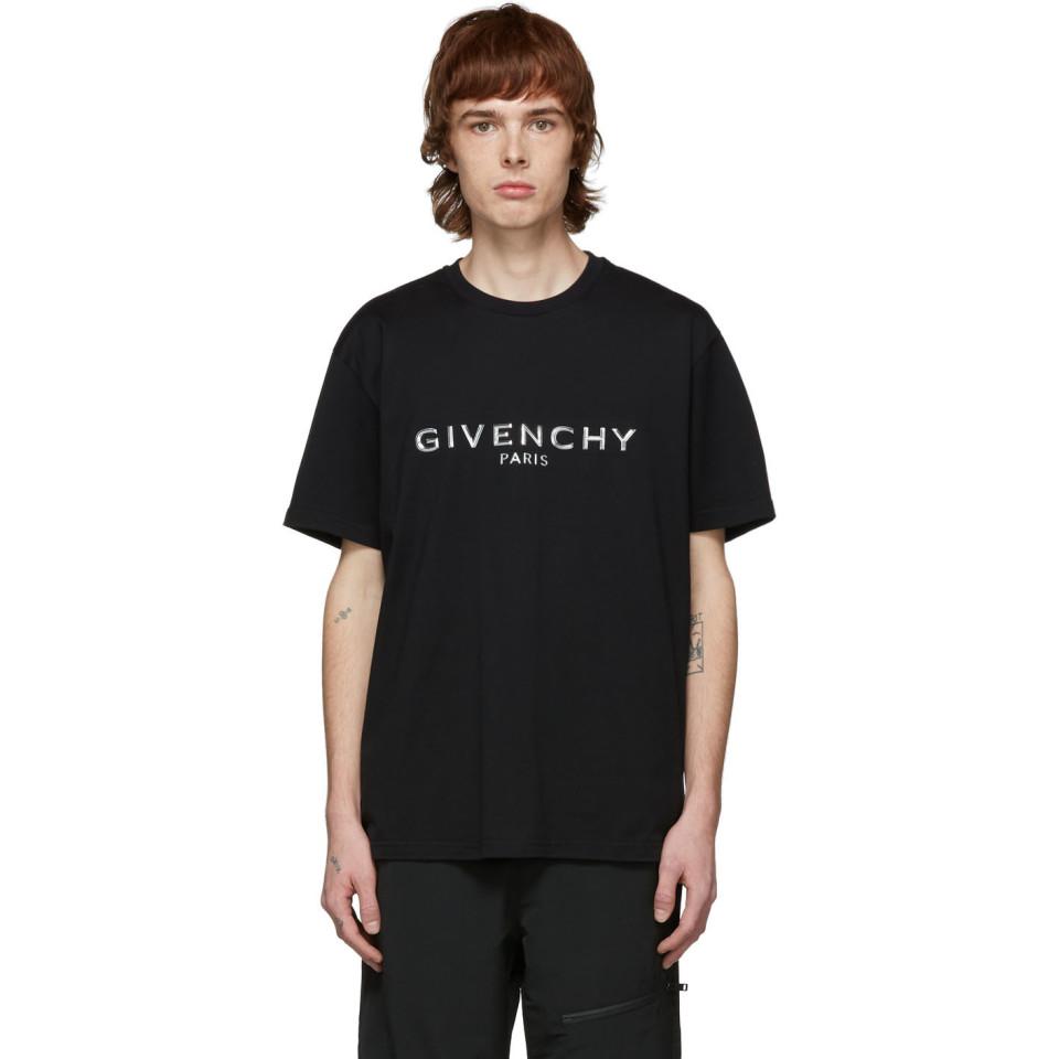 Givenchy Cotton Black Paris T-shirt for Men - Lyst