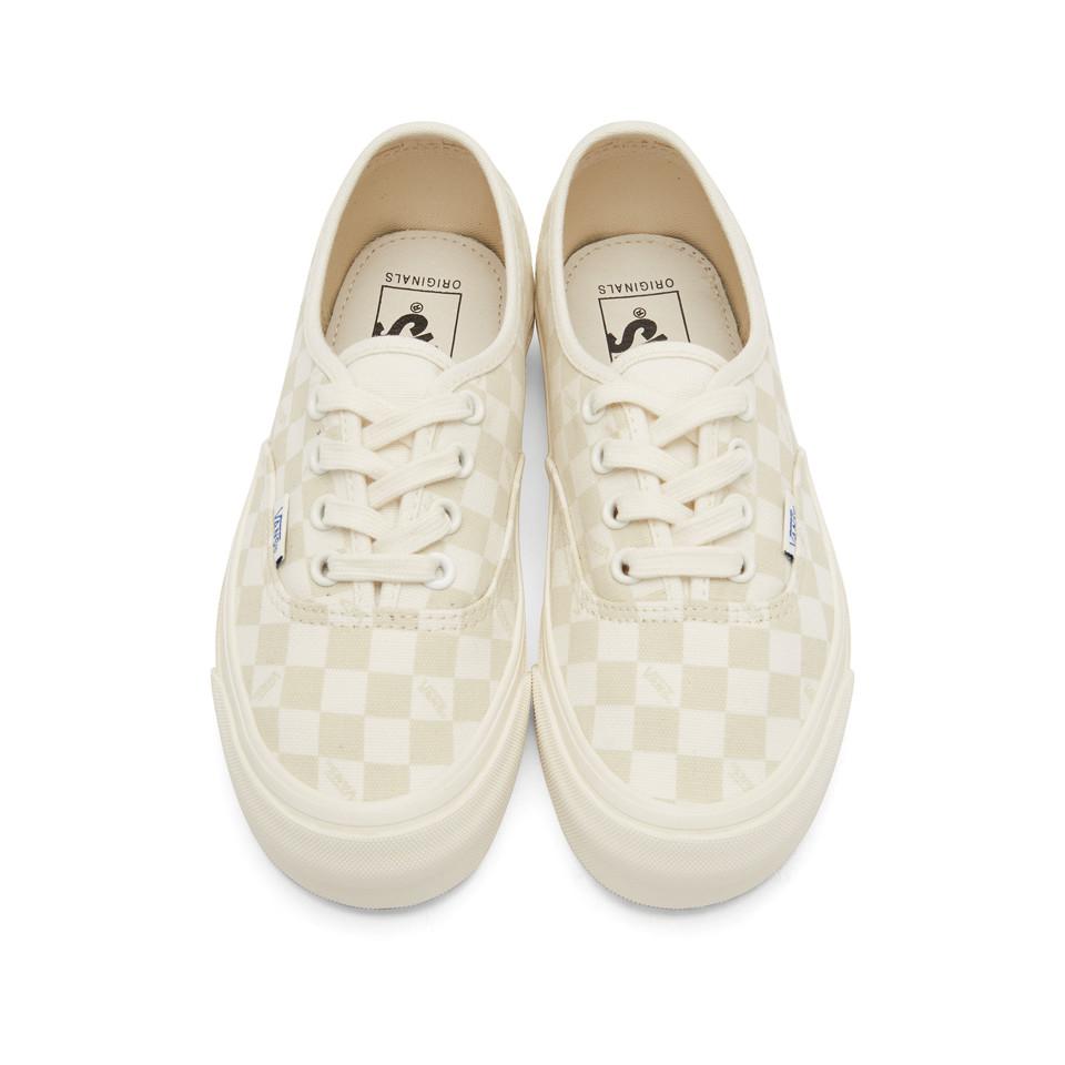 Vans Canvas Beige And Off-white Checkerboard Og Authentic Sneakers ...