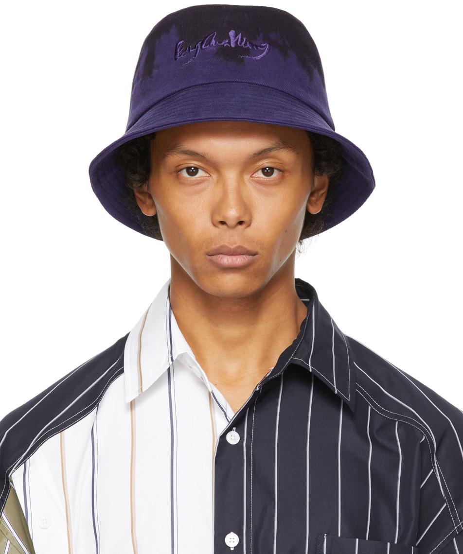Feng Chen Wang Purple & Black Tie Dye Bucket Hat in Blue for Men | Lyst