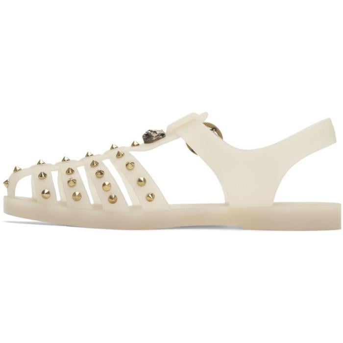white rubber sandals