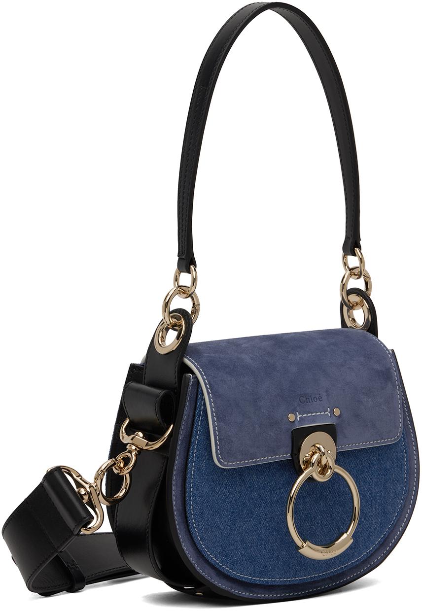 ショルダーバッグ・ポシェット Chloe Small Tess Bag In Shiny Leather And Suede Grey Chloé Small Tess Bag In Shiny & Suede Leather | Chloé US