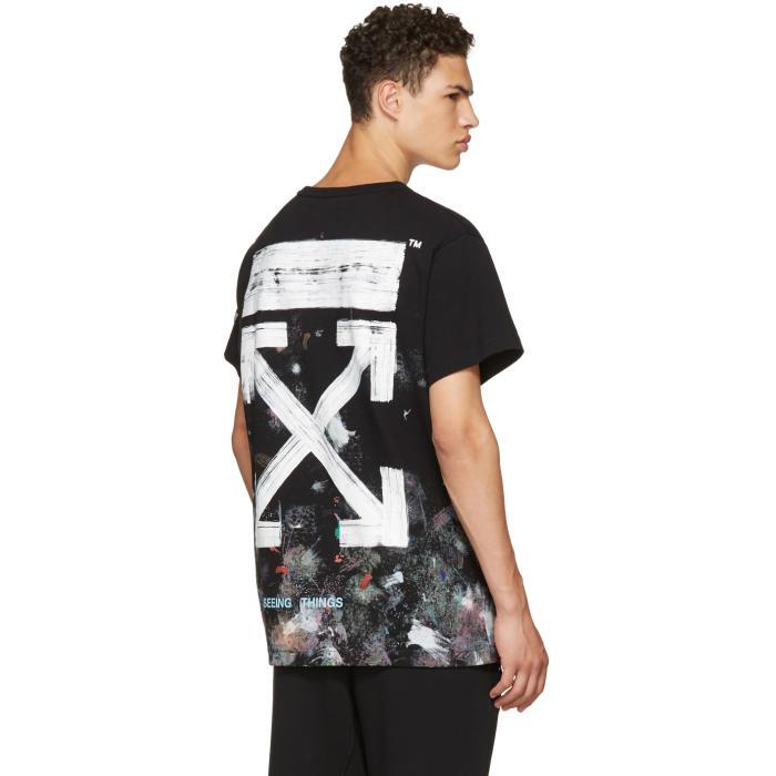 Off-White c/o Abloh Cotton Black Galaxy Brushed T-shirt for - Lyst