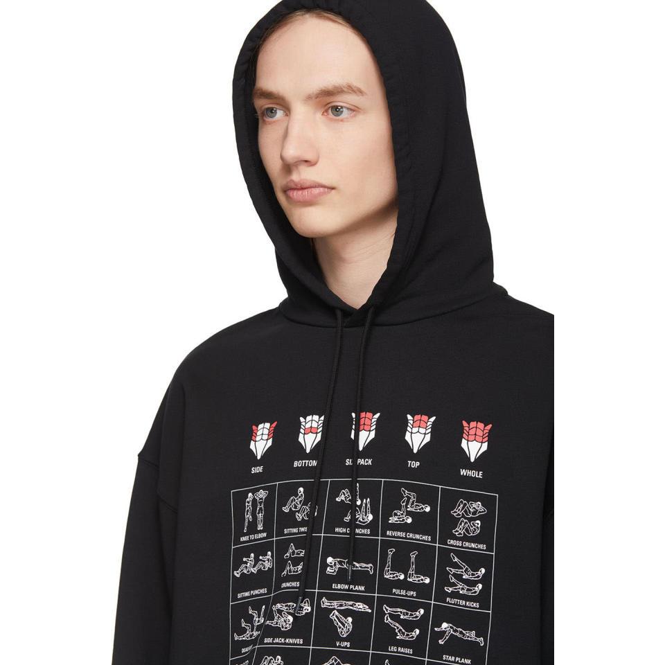 Balenciaga Black Workout Hoodie For Men Lyst - roblox balenciaga crest hoodie