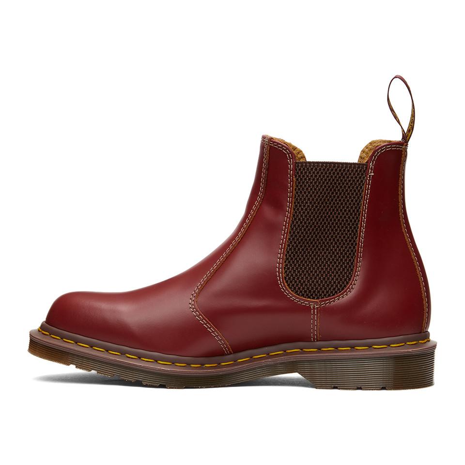 dr martens burgundy 2976 zip chelsea boots