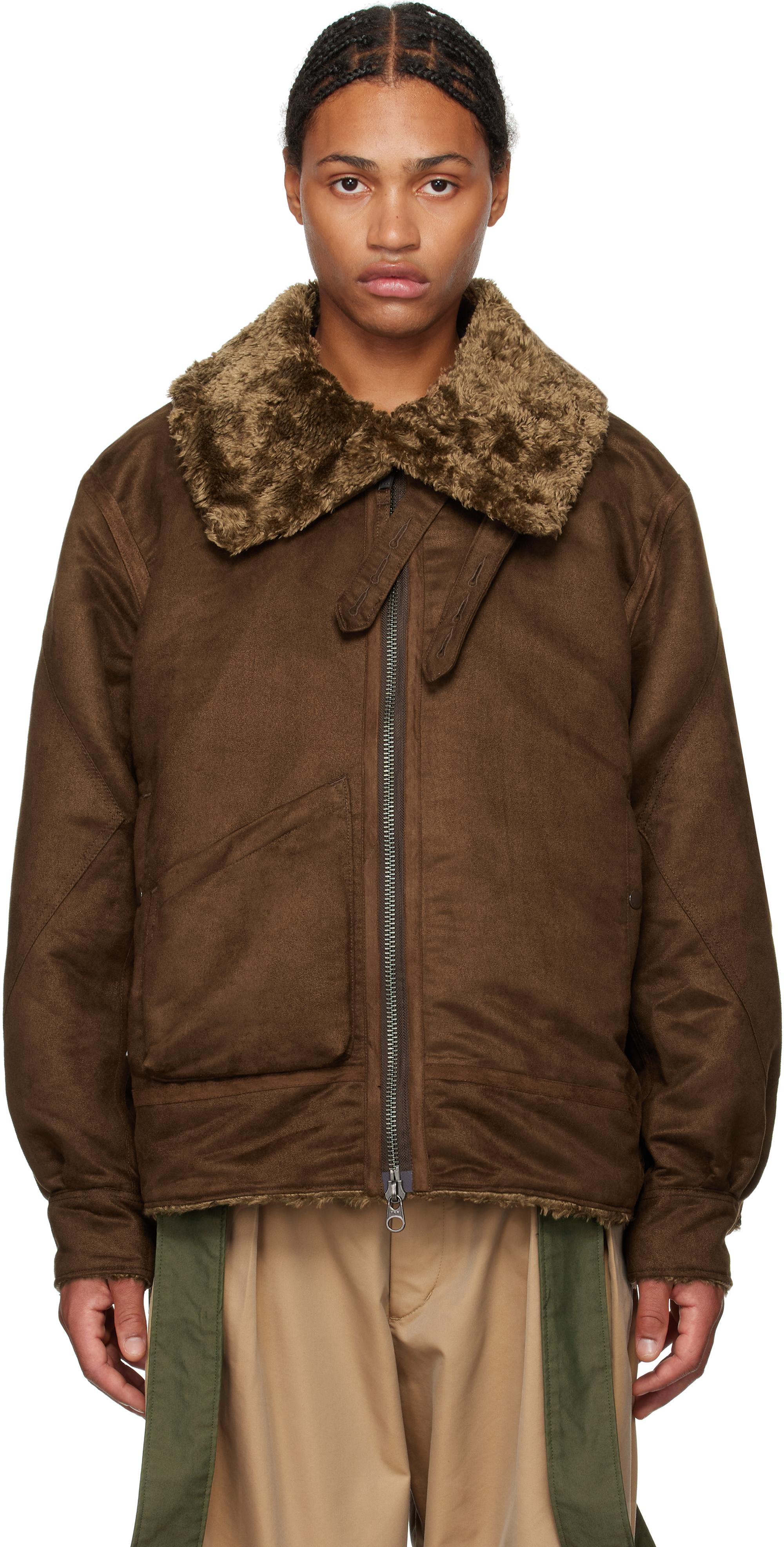Engineered Garments B3 Faux-Suede Bomber Jacket in Brown for Men