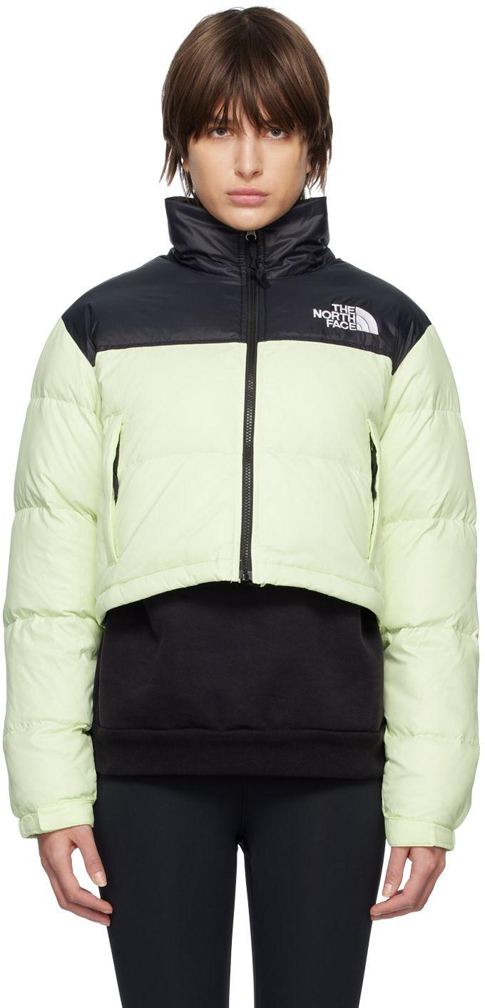 The North Face Green Nuptse Short Down Jacket in Black | Lyst