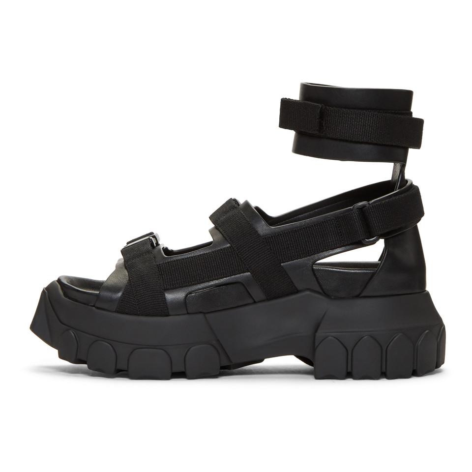 Rick Owens Leather Sandals in Black - Lyst