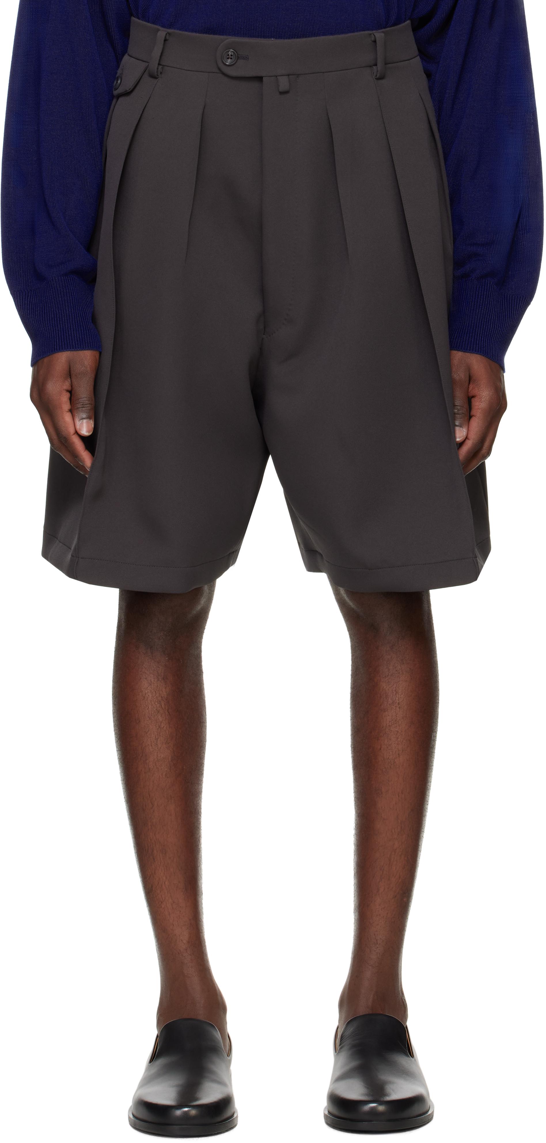 パンツ RAINMAKER TRIPLE CLOTH HAKAMA SHORTS メンズ RAINMAKER KYOTO グレー Triple Cloth Hakama ショートパンツ