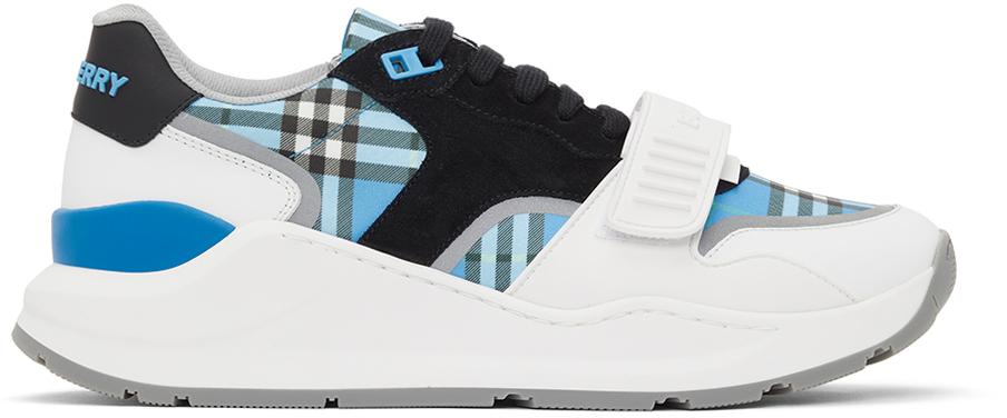 Burberry Blue Check Ramsey Low Sneakers for Men | Lyst