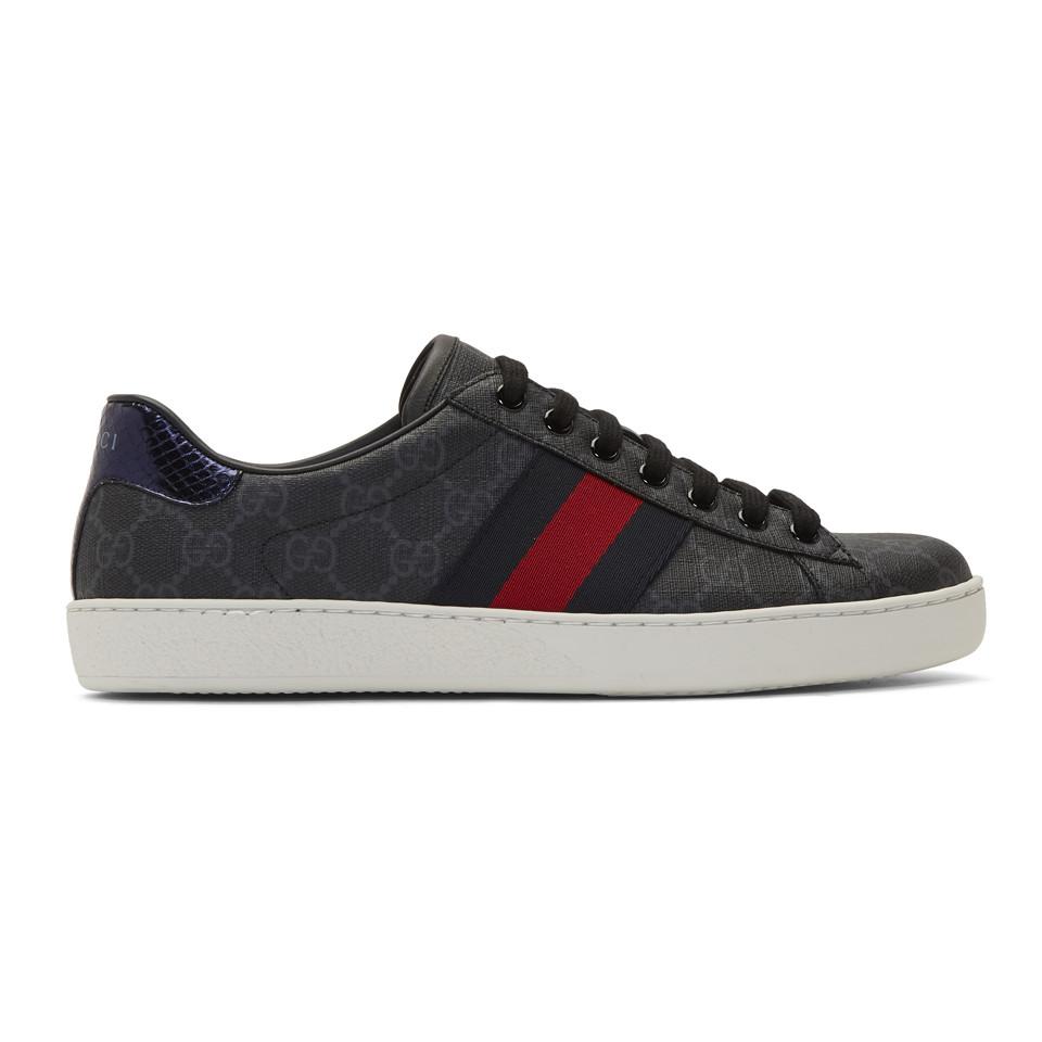 Gucci Leather Ace Gg Supreme Low-top Sneakers in Black for Men - Save 5 ...