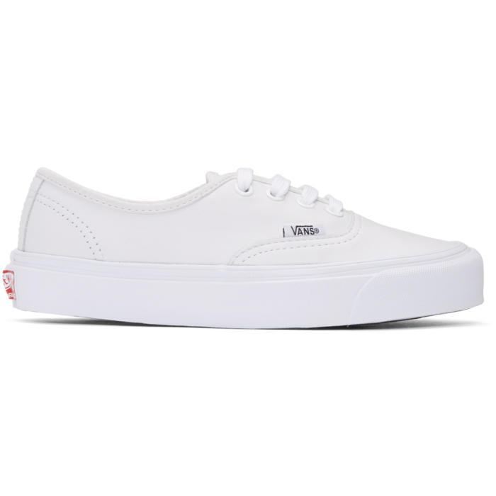 Vans White Leather Og Authentic Lx Sneakers | Lyst