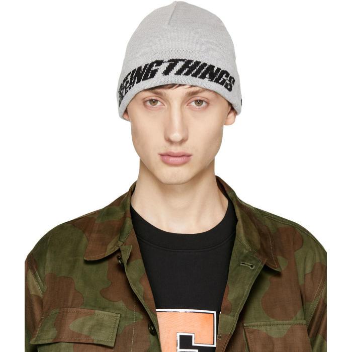 tand ihærdige Forord Off-White c/o Virgil Abloh Synthetic Grey 'seeing Things' Beanie in Gray  for Men - Lyst