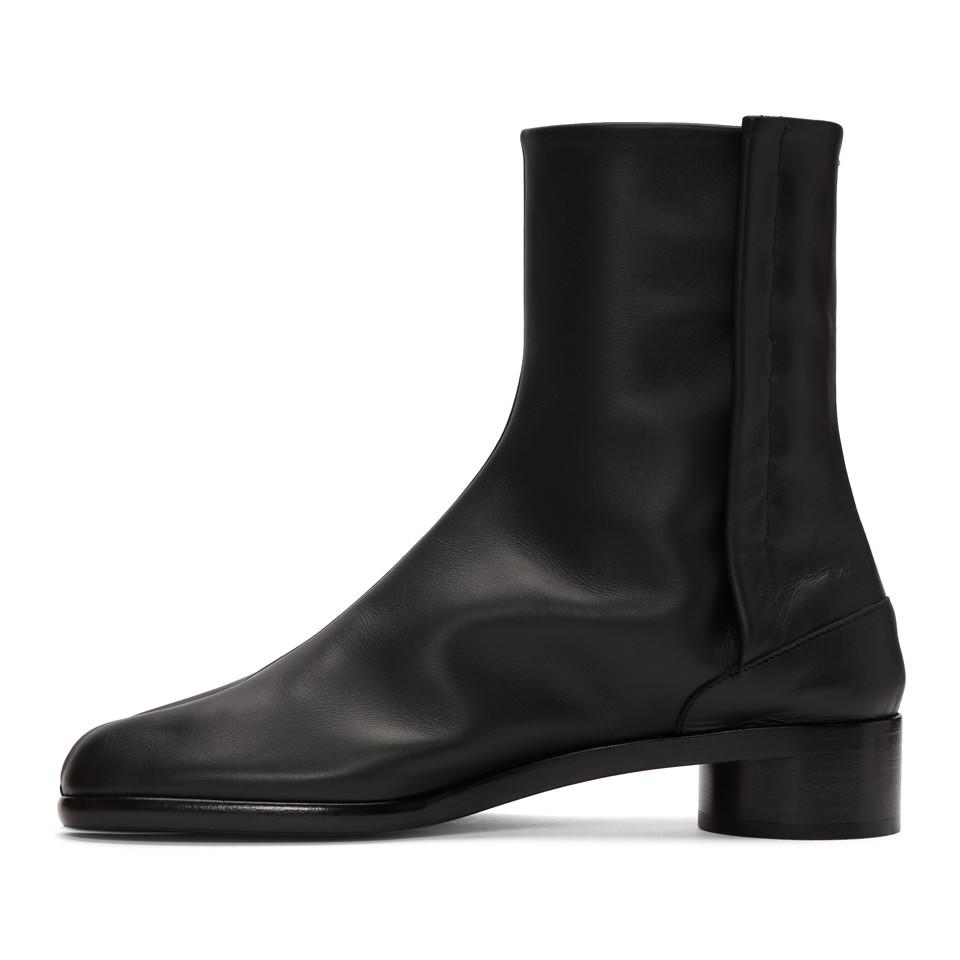 Maison Margiela Leather Black Tabi Boots for Men - Save 29% - Lyst