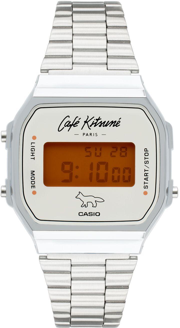 Maison Kitsuné Silver Casio Edition A168 Watch in White for Men | Lyst
