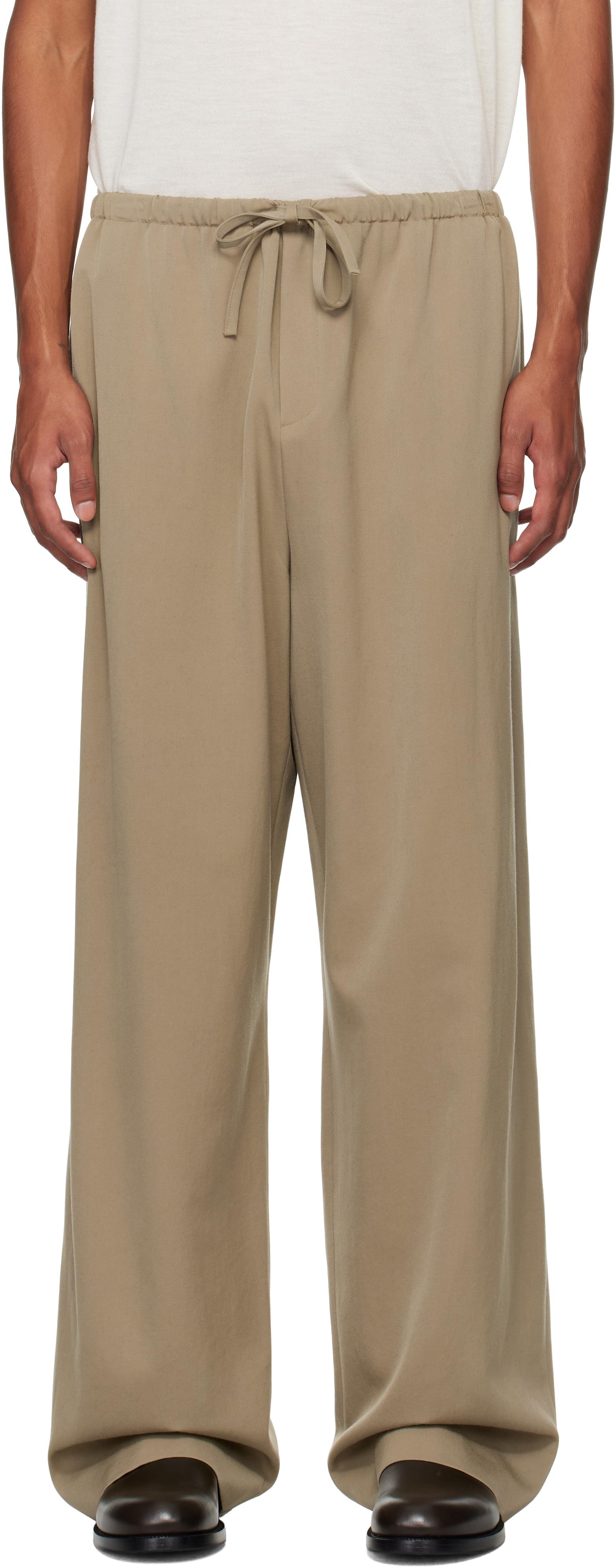The Row Taupe Donatello Trousers in Natural for Men | Lyst UK