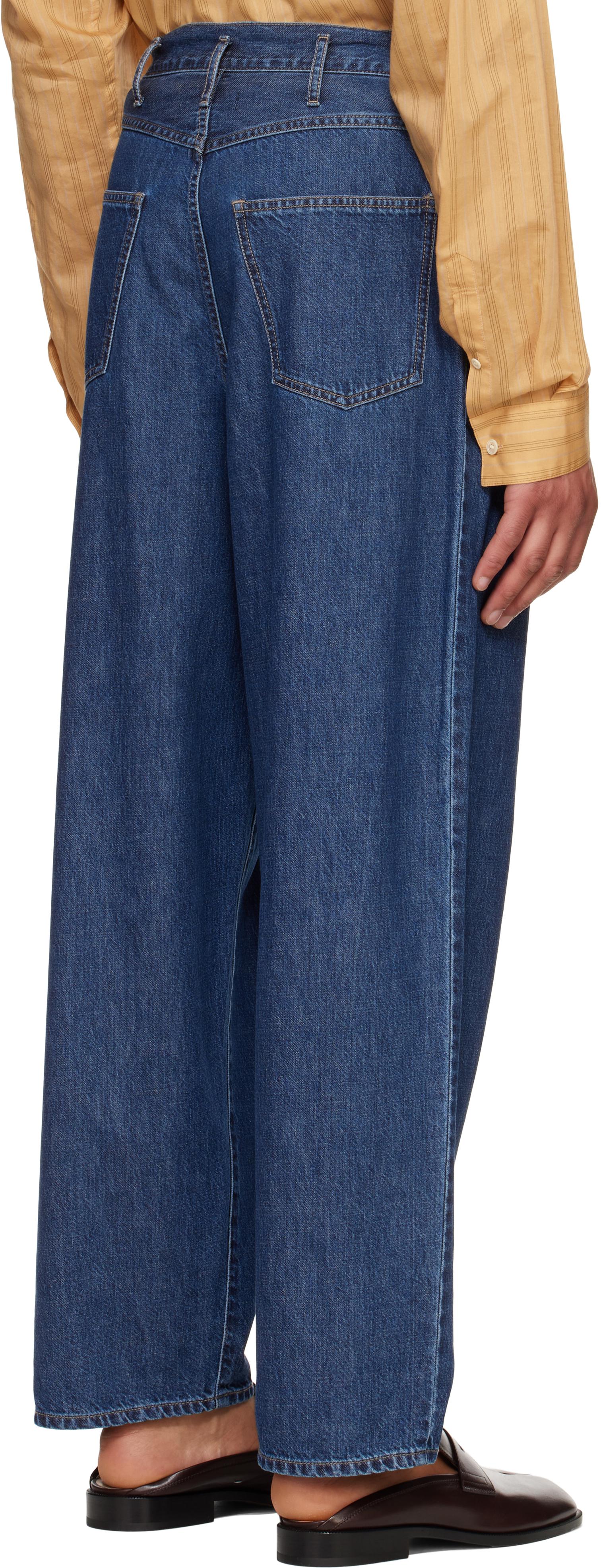 SOSHIOTSUKI Drape Pocket Washed Jeans in Blue for Men | Lyst Australia