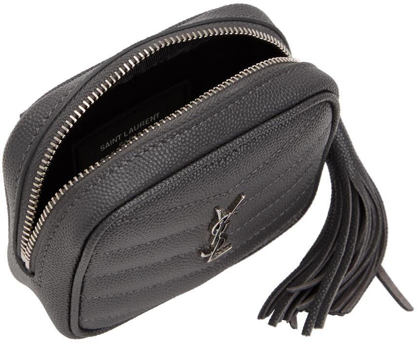 Saint Laurent Leather Grey Baby Lou Chain Bag In Gray Lyst Saint Laurent Leather Grey Baby Lou Chain Bag In Gray Lyst