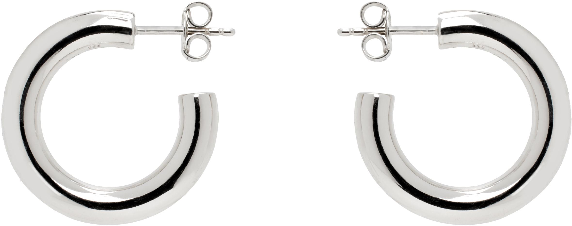 Lemaire シルバー Classic Hoops S ピアス ブラック | Lyst