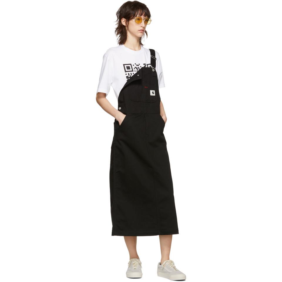 Black bib top overall dress