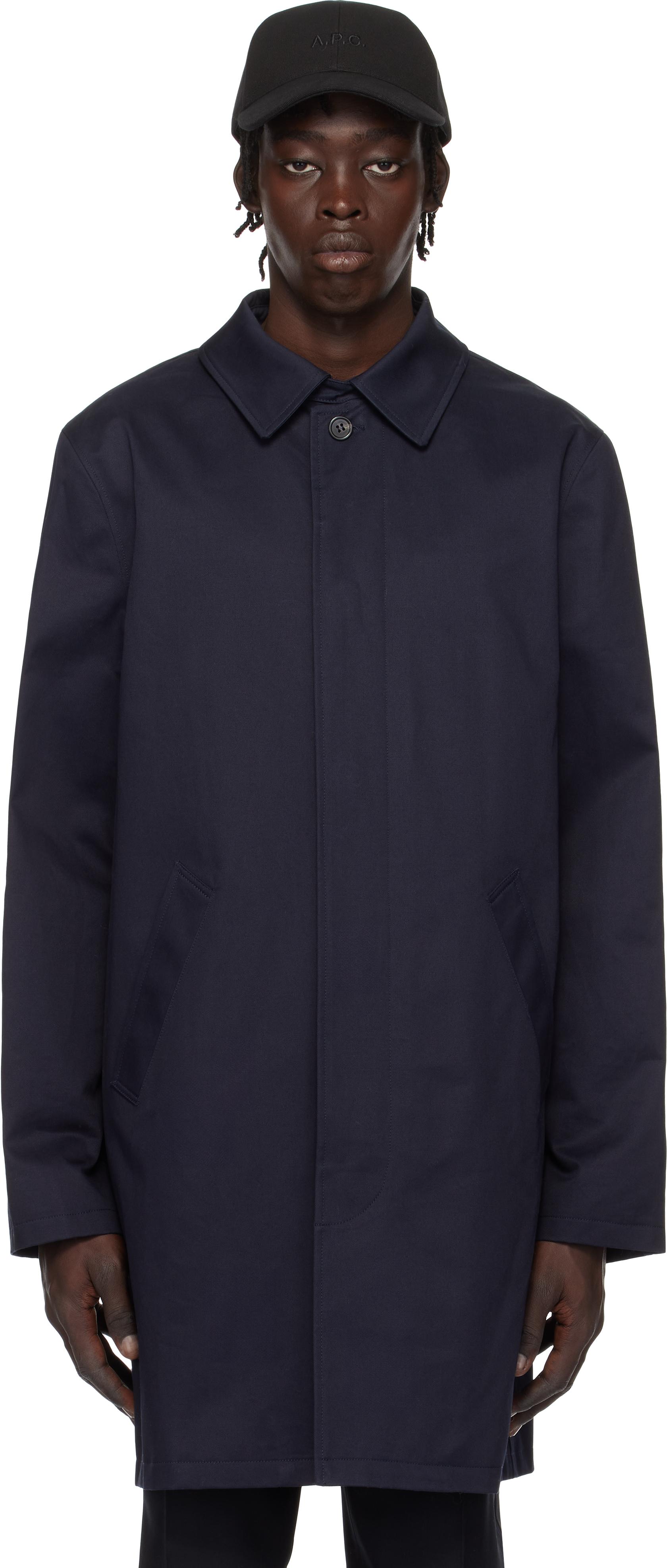 A.P.C. Urban Mac Coat in Blue for Men | Lyst UK