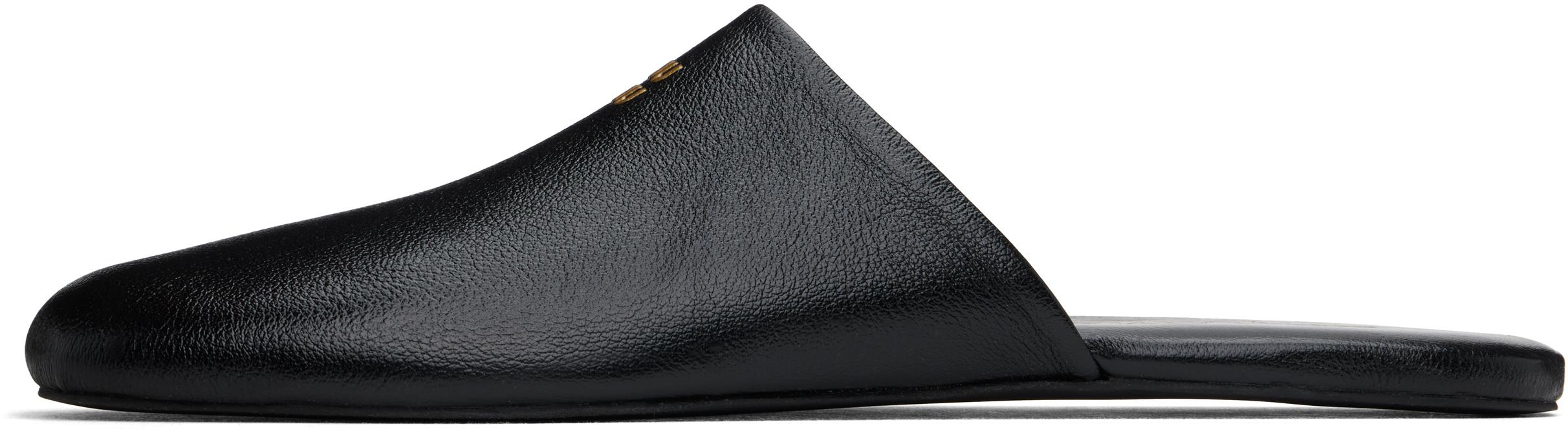 【関税&送料込】Miu Miu Black Nappa Leather Slippers Miu Miu Matelassé nappa leather slides for Women - Green in