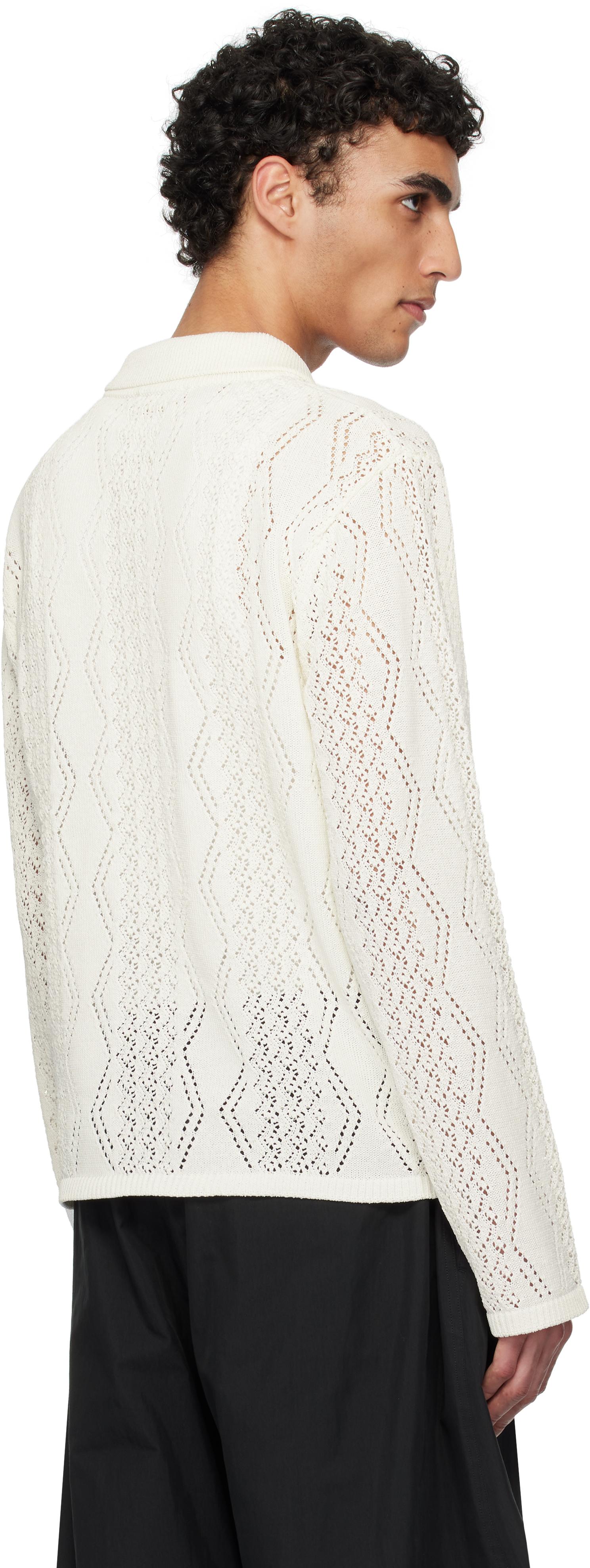 Amomento Crochet Zip-Up Cardigan in Black for Men | Lyst