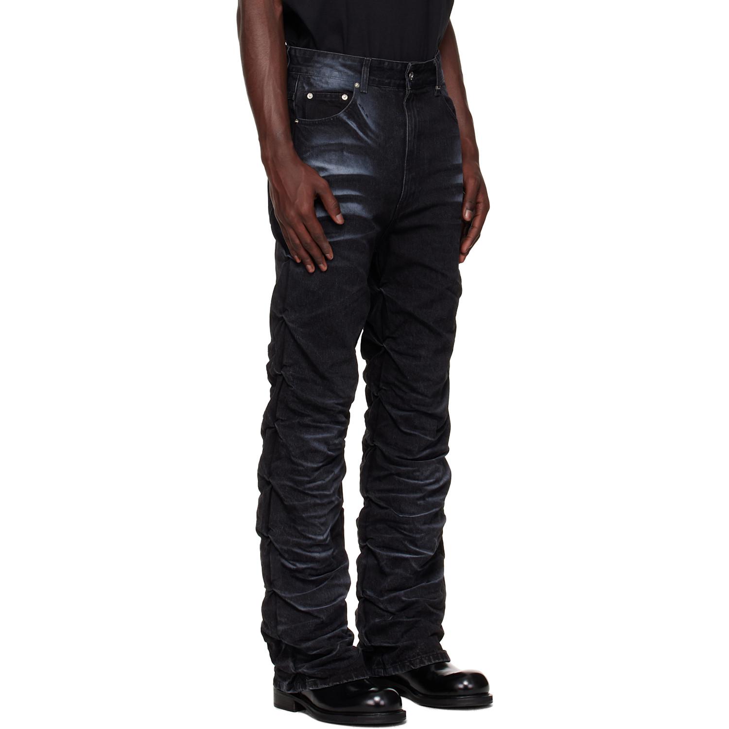 we11done Textured Fold Jeans in Black for Men | Lyst
