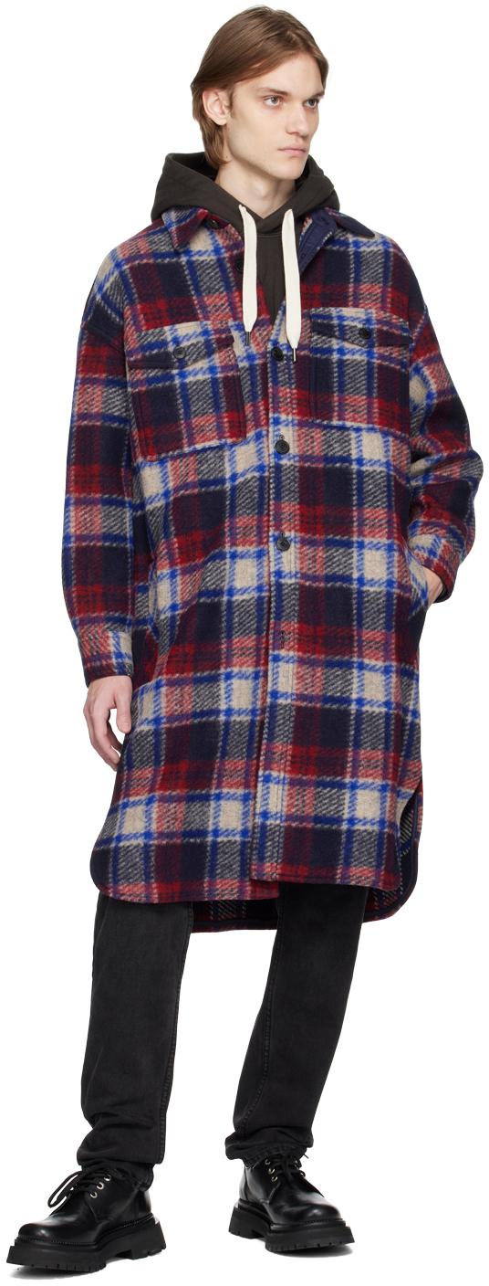 Isabel Marant メンズ ブラック ブルー&レッド Kotajo コート コート
