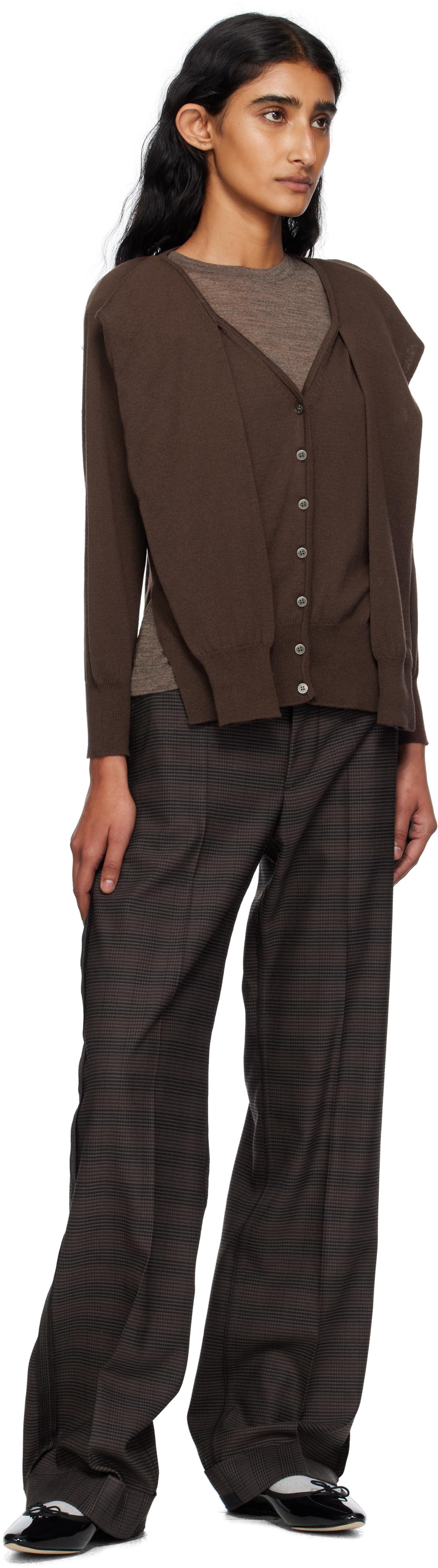 OPEN YYニットカーディガン Gray Shaggy Cardigan by OPEN YY on Sale