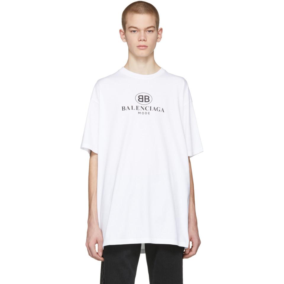 Lyst - Balenciaga White Bb Mode T-shirt in White for Men