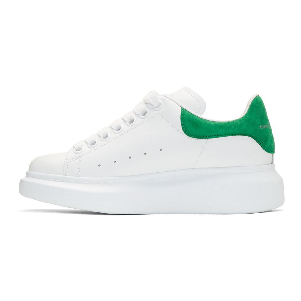 Alexander McQueen Suede White And Green Oversized Sneakers - Lyst