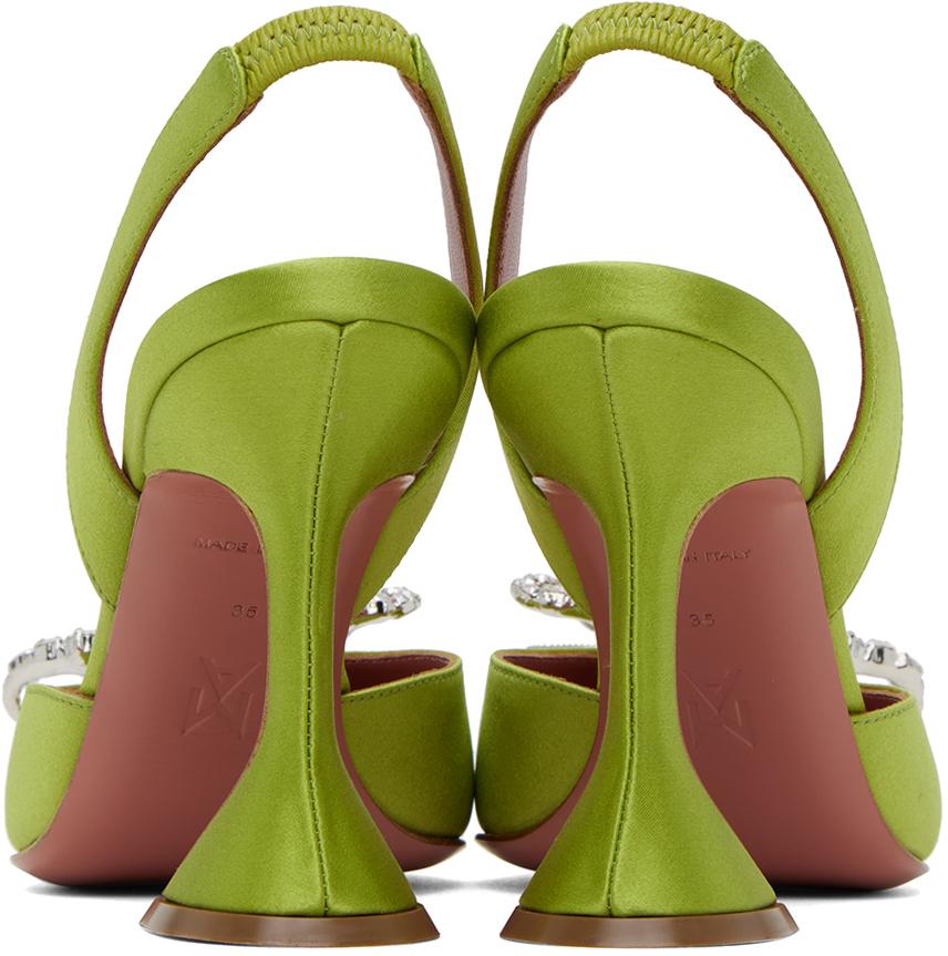 【関税込み】Amina Muaddi グリーン Rosie ヒールサンダル Green Rosie Heeled Sandals by Amina Muaddi on Sale