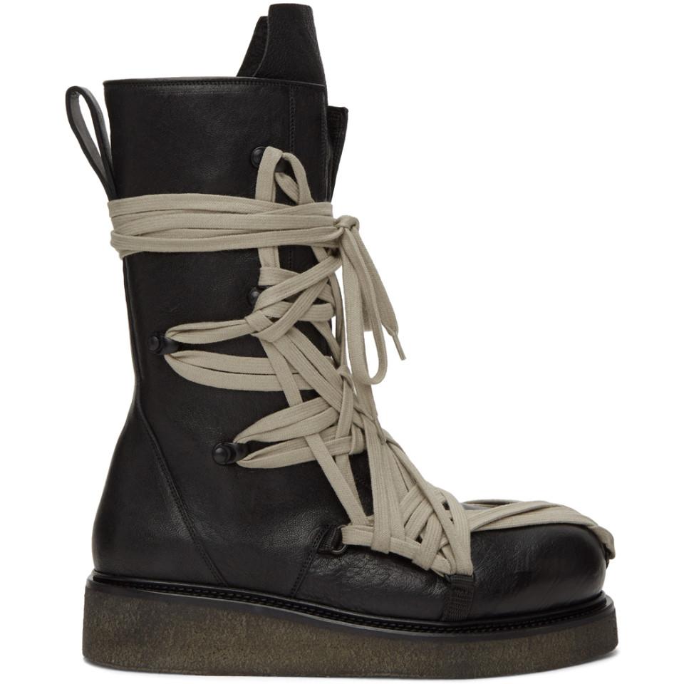 Rick Owens Black Bozo Army Boots for Men | Lyst