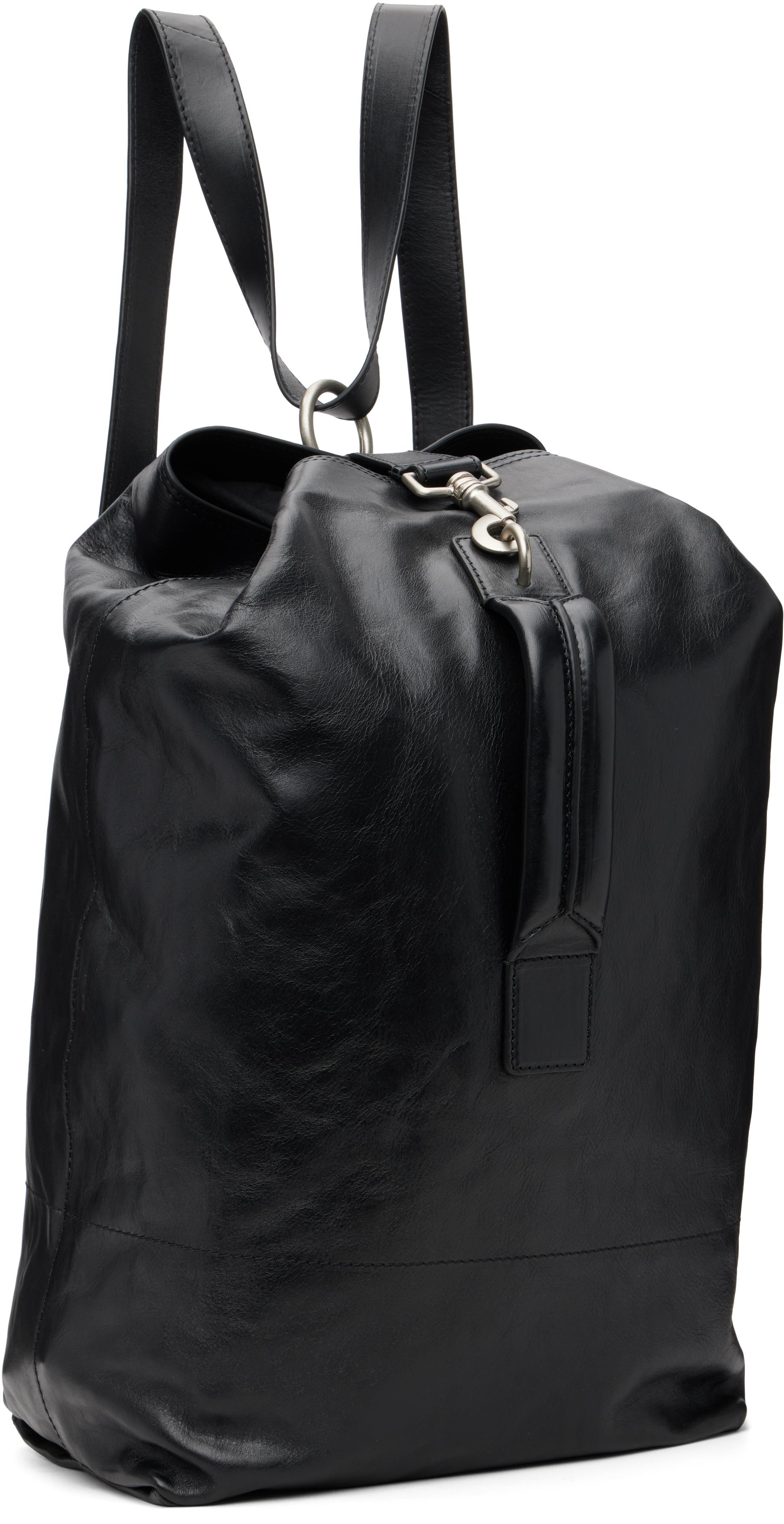 Dries Van Noten Adjustable Leather Backpack in Black for Men | Lyst