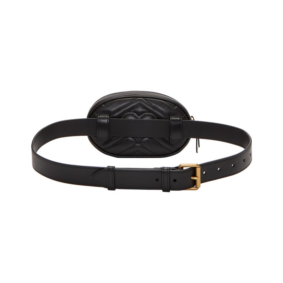 Gucci GG Marmont Matelassé Belt Bag - Black Waist Bags, Handbags